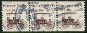 1907 US 18c Surrey coil, used PNC3 #13