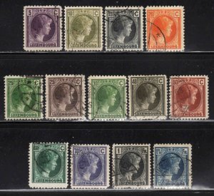 Luxembourg #159-85 ~ Short Set 13/27 ~ Charlotte ~ Used, MX  (1926-35)