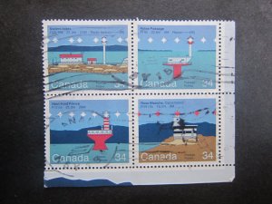 Canada #1063-66 Block of 4 Canadian Lighthouses Nice stamps {cl3}