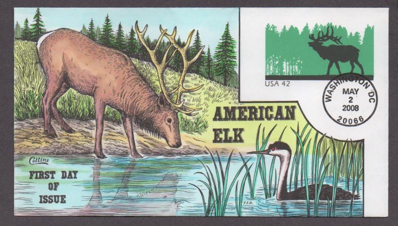 **US FDC SC# U663, Washington, DC 5/2/2008 American Elk Collins