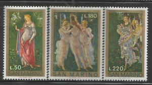 SAN MARINO  768-770  MNH,  LA PRIMAVERA BY BOTTICELLI, 1972