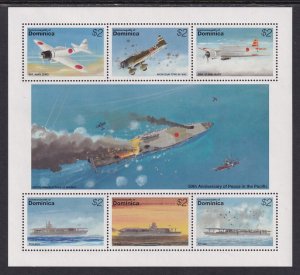 Dominica 1776 Ships Airplanes Souvenir Sheet MNH VF