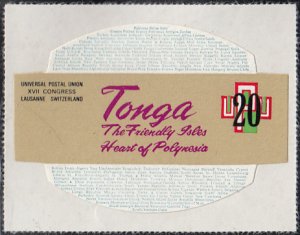 Tonga 1974 MH Sc #340 20s Letter to Tonga, UPU members UPU Centenary