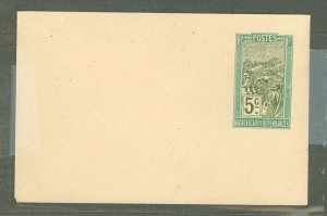 Madagascar (British Consular & Inland Mail)  1911 5c green & olive, flap not stuck