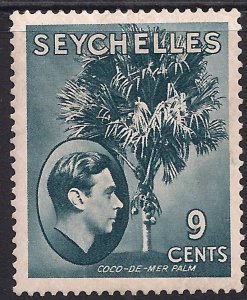 Seychelles 1938 - 49 KGV1  9ct Blue Coco de mer Palm MM SG 138ad ( L1418 )