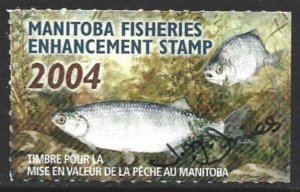 2004 Canada MANITOBA Wildlife Fishing Revenue ARTIST SIGNED #MBF12 VF-NH-
