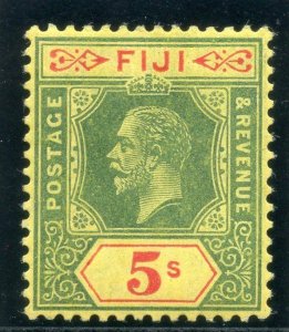 Fiji 1912 KGV 5s green & red/yellow MLH. SG 136. Sc 90.