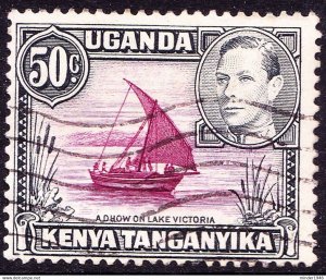 KENYA UGANDA TANGANYIKA 1949 KGVI 50c Reddish-Purple & Black Perf 13x12½ SG1...