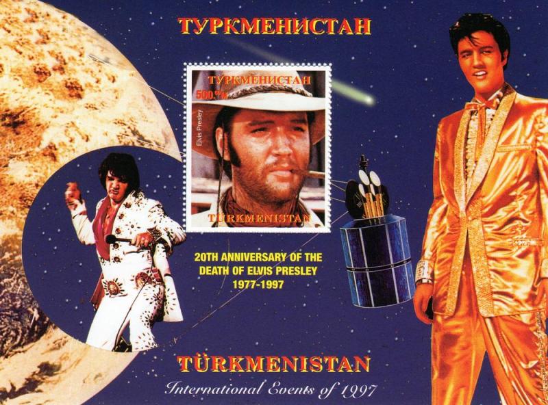 Turkmenistan 1997 Elvis Presley/Halley's Comet SS Perforated MNH VF