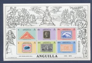 ANGUILLA - Scott 354a  - MNH S/S - Rowland Hill, Stamp-on-Stamp - 1979