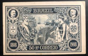 1908 Brazil Stationary Postcard Cover To Porto Alegre Post Office Centenary