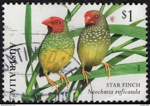 AUSTRALIA 2018 $1 Multicoloured, Birds - Finches of Australia-Star Finch Used