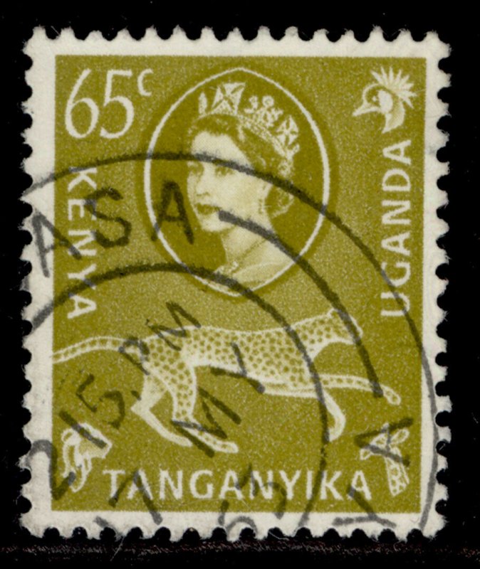 KENYA UGANDA TANGANYIKA QEII SG191, 65c yellow-olive, FINE USED. 