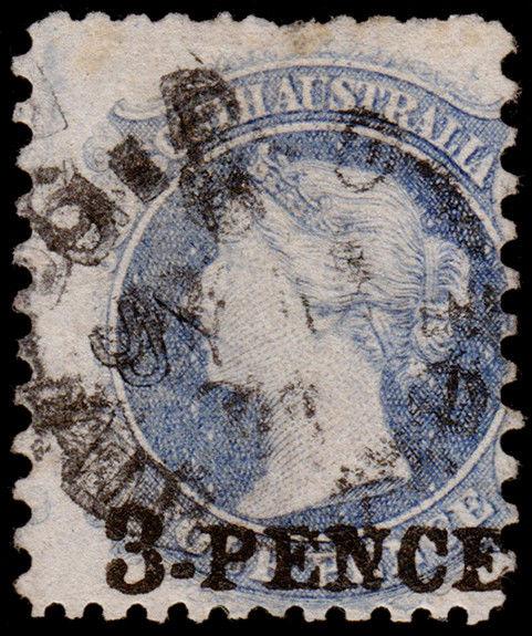 South Australia Scott 44j (1867) Used G, CV $90.00 M