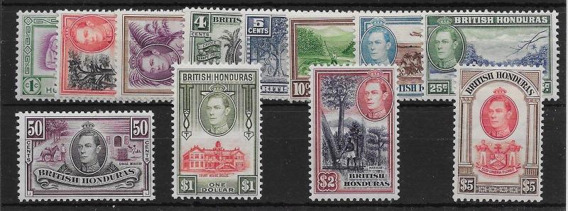 BRITISH HONDURAS SG150/61 1938 DEFINITIVE SET MTD MINT