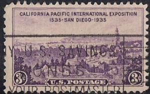 773 3 cent LOGO CANCEL California-Pacific Expo Stamp used F