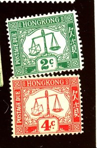 HONG KONG J2-3 MINT FVF OG HR Cat $95