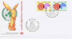 Geneva FDC 74-5 Singles,One Cover,UN  Cachet