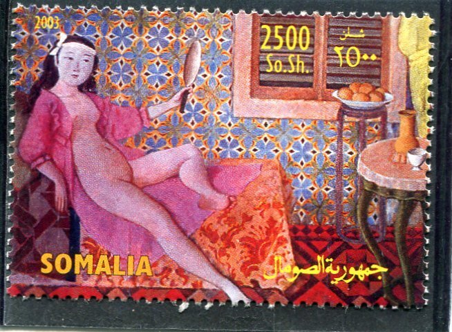 Somalia 2003 BALTHUS Nude Painting 1 value Perforated Mint (NH)