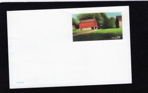 UX198 Red Barn, Unused postal card