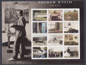 ​(S) USA Sc#5212 Andrew Wyeth Full Sheet of 12 forever stamps MNH (Top Cutted)