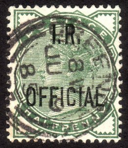 1882, Great Britain, 1/2p, Used, Sc O2, Sg O1