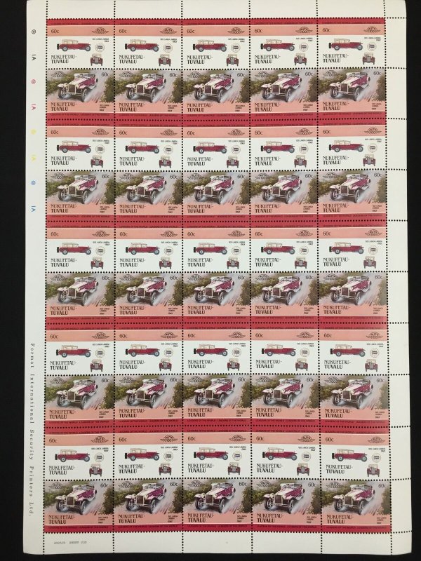 TUVALU Cars Motor Vehicles MNH Sheets x 13(650 Stamps)BLK46