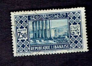 LEBANON SCOTT#129 1930 7.5p TEMPLE OF THE SUN - USED