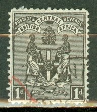 JQ: British Central Africa 32 used variety wmk inverted and reversed CV $750