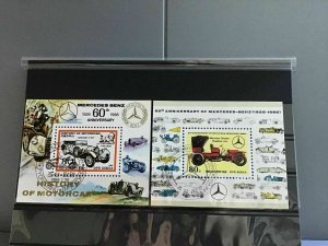Mercedes Benz 1986 History of Motoring  cancelled stamp sheets  R27062