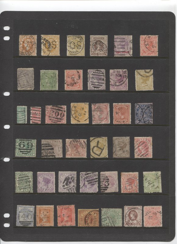 STAMP STATION PERTH Victoria #11 QV Definitive Selection of 39 Used Stamps