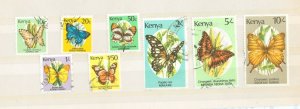 Kenya #424A/438 Used  (Butterflies)