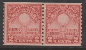 U.S. Scott #656 Edison Stamp - Mint NH Pair