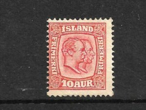 ICELAND 1907 10a  KINGS MLH SG 86 