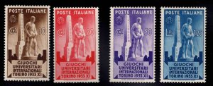 ITALY Scott 306-309 MH*  1933 Turin Games set CV$7.15