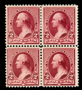 MOMEN: US STAMPS #219D BLOCK MINT OG H LOT #70629