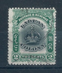 Labuan 1902 Crowns 2c black & green stamp. Fine Used (Not CTO). Sg 118