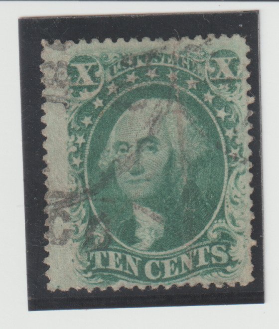 U.S. Scott #35 Used Jumbo Margins F/VF 10 cent  dark green CV $47.50