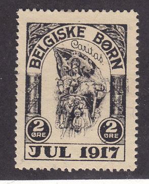 Denmark 1917 Belgian Refugee Relief Stamp 2 Ore