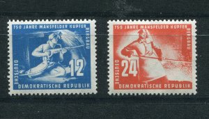 GERMANY DEMOCRATIC REPUBLIC 1950 MANNSFELD COPPER MINES SCOTT 58-59 PERFECT MNH
