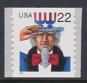 3263 1998 Uncle Sam Coil MNH