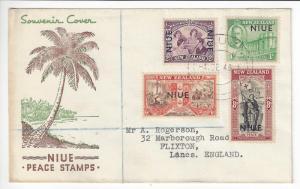 1945 Niue First Day Cover - Post WW2 Peace Overprint Stamp Set - (ZZ7)