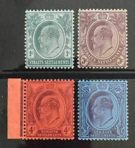 MALAYA Straits Settlements 1903-04 KEVII 1c-8c MINT wmk CA SG #123-126 M4010