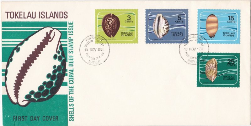 Tokelau #  41-44, Cowrie Shells, First Day Cover