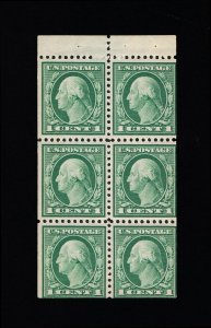 GENUINE SCOTT #405b MINT OG NH FULL BOOKLET PANE OF 6 PERF-12 SL-WMK #15509