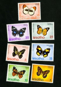 Lesotho Stamps # 140-6 XF Butterflies Set OG NH