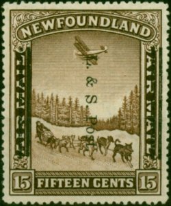 Newfoundland 1933 15c Chocolate SG229 Fine MM