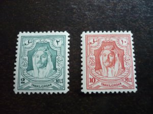 Stamps - Trans-Jordan - Scott# 170,176 - Mint Hinged Part Set of 2 Stamps