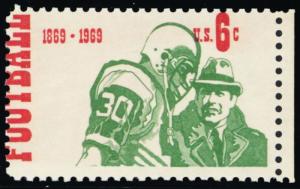 1382, 6¢ Mint NH Large Color Shift Error Football Stamp - Stuart Katz