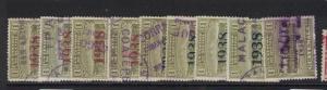 Guatemala 1938 X 9 stamps with Better Cancels (6dtz) 